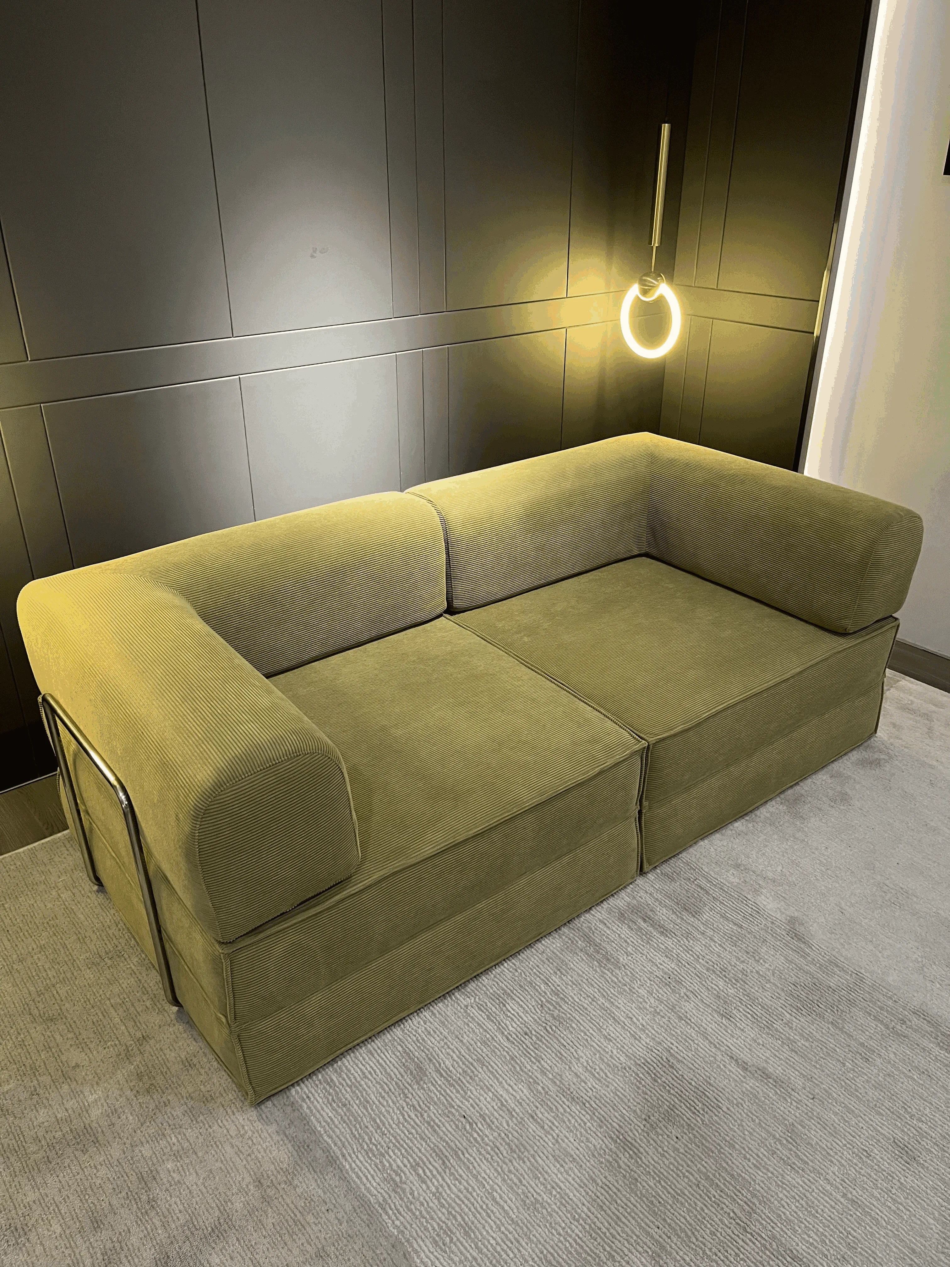 2026 New EU Warehouse Vacuum Compression Sofa 205*100*70cm Sofa Bed Corduroy Jacket Removable Placement 5-7 Days Delivery