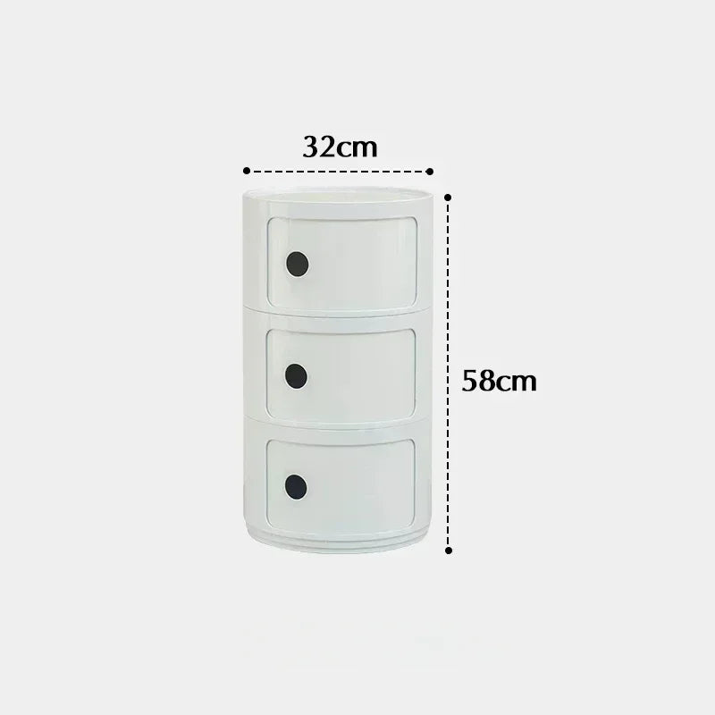 Living Room Sofa Side Bedside Cabinet Stand Round Storage Creative Night Tables Plastic Comodas Mueble Dormitorio Furniture