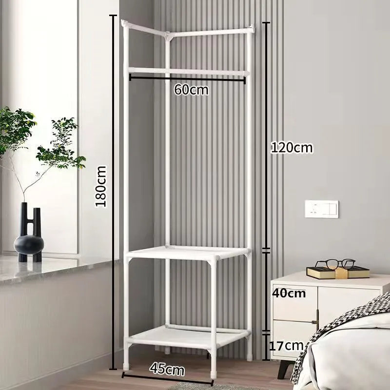 Wall corner clothes rack, multi-layer assembly clothes rack, bedroom corner clothes rack, floor mounted storage rack