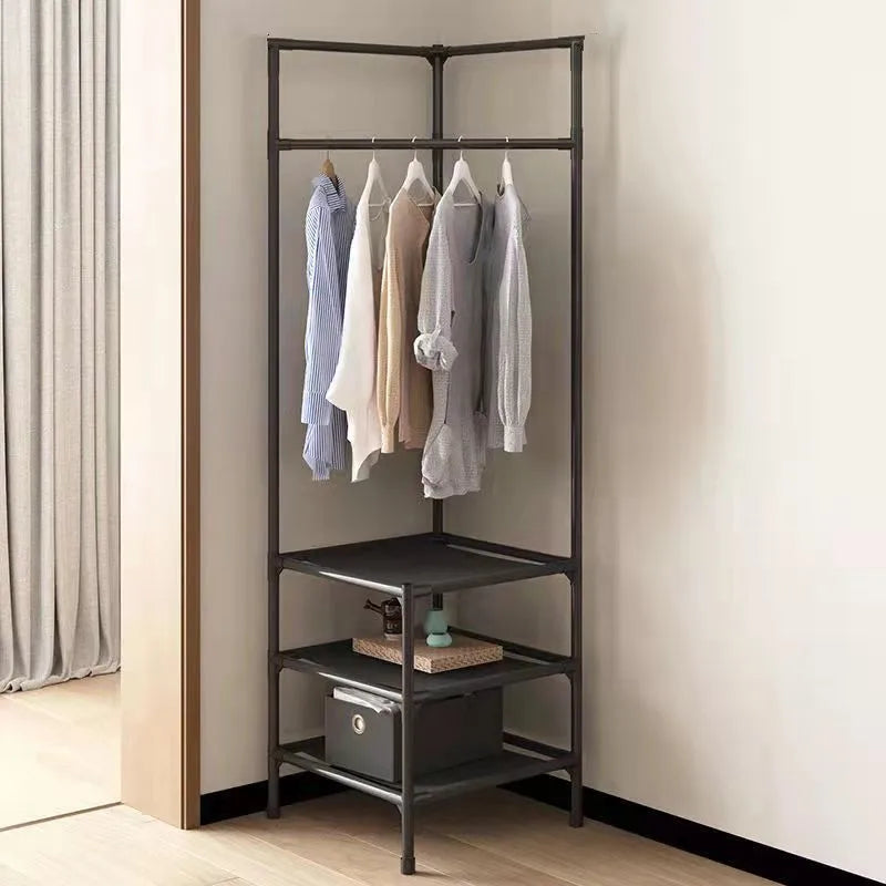 Wall corner clothes rack, multi-layer assembly clothes rack, bedroom corner clothes rack, floor mounted storage rack