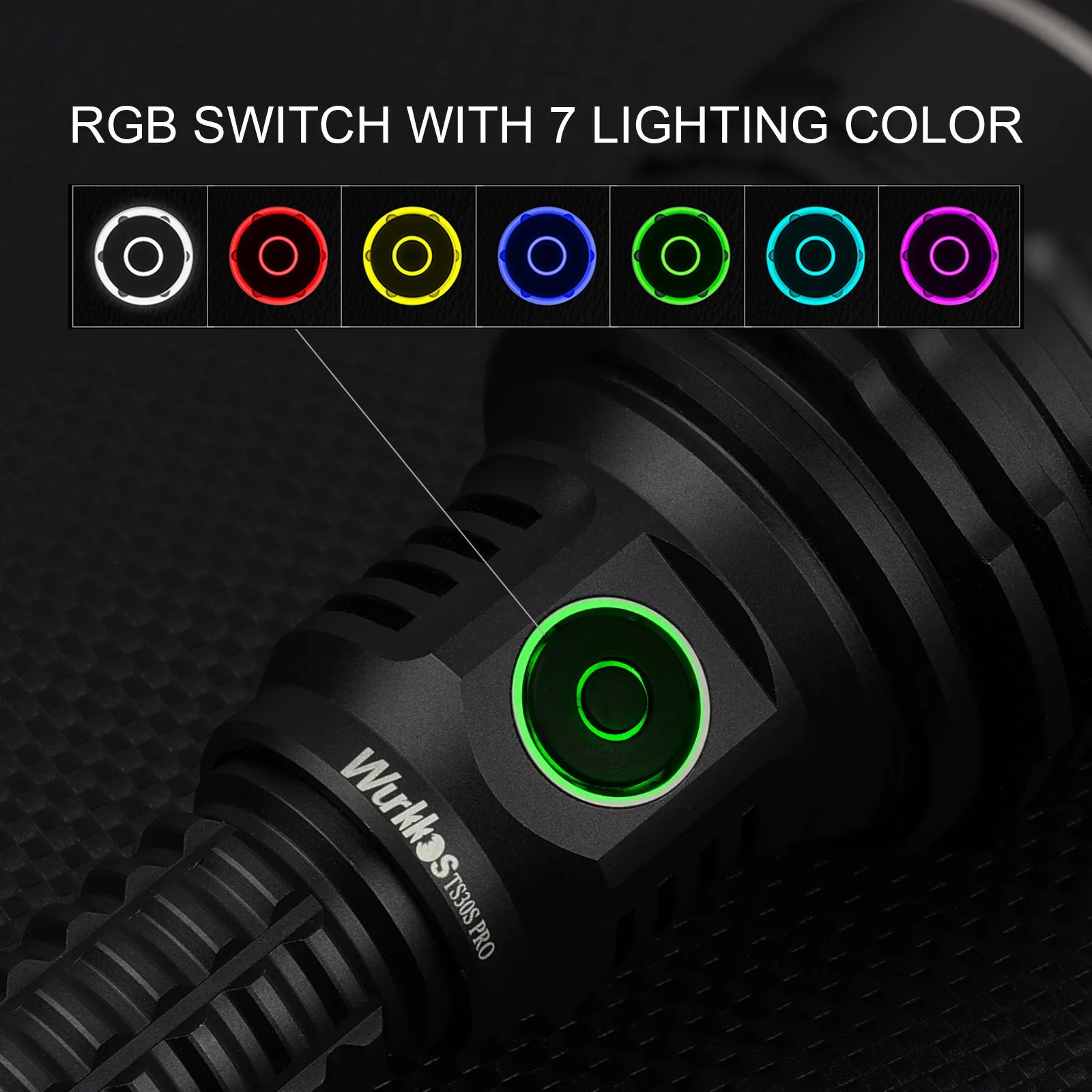 Wurkkos TS30S Pro Tactical Flashlight LED 6000Lm Maximum Beam Distance 1086 Meters 21700 Rechargeable Battery Ideal for Camping