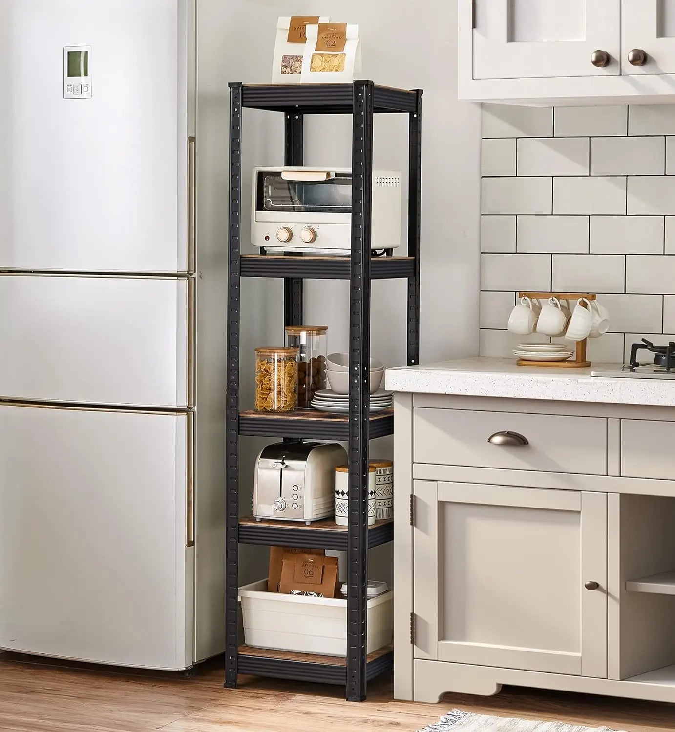 SONGMICS Shelving Unit, 37 x 37 x 150 cm, 400 kg Load Capacity (80 kg per Shelf), Industrial