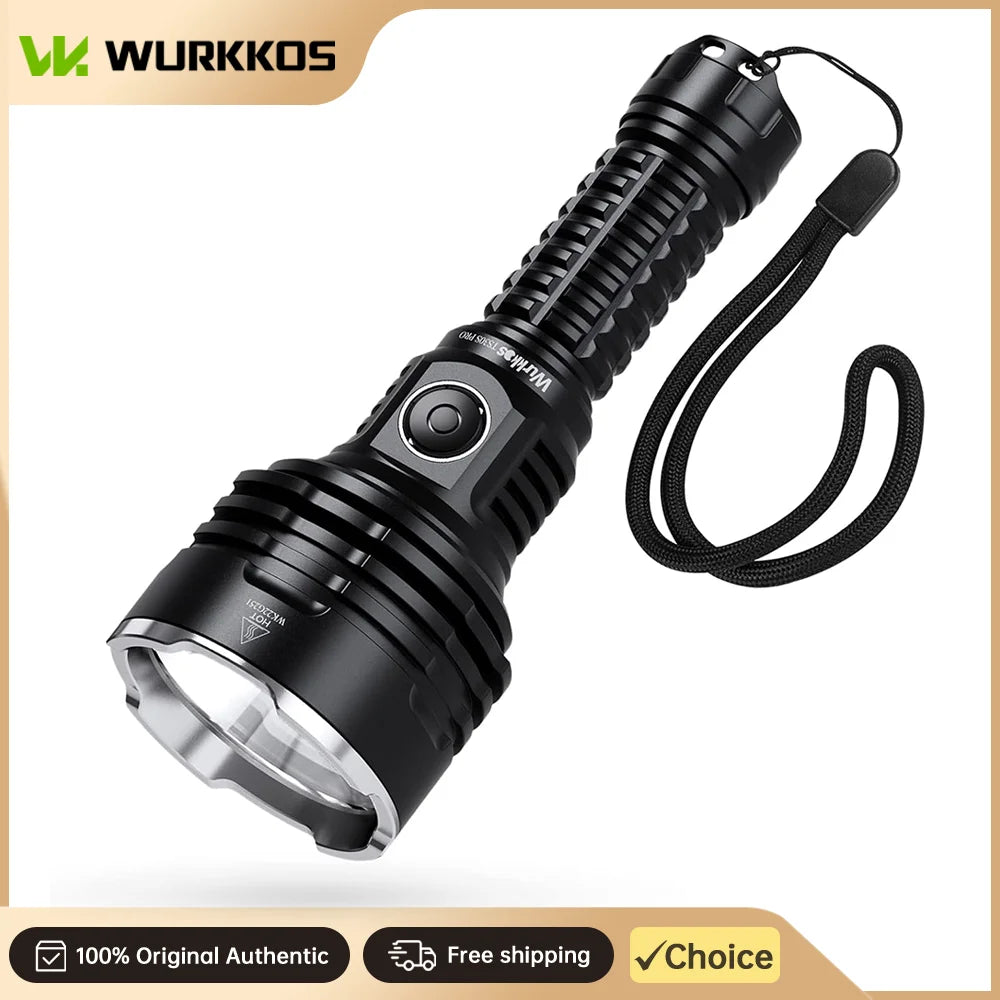 Wurkkos TS30S Pro Tactical Flashlight LED 6000Lm Maximum Beam Distance 1086 Meters 21700 Rechargeable Battery Ideal for Camping