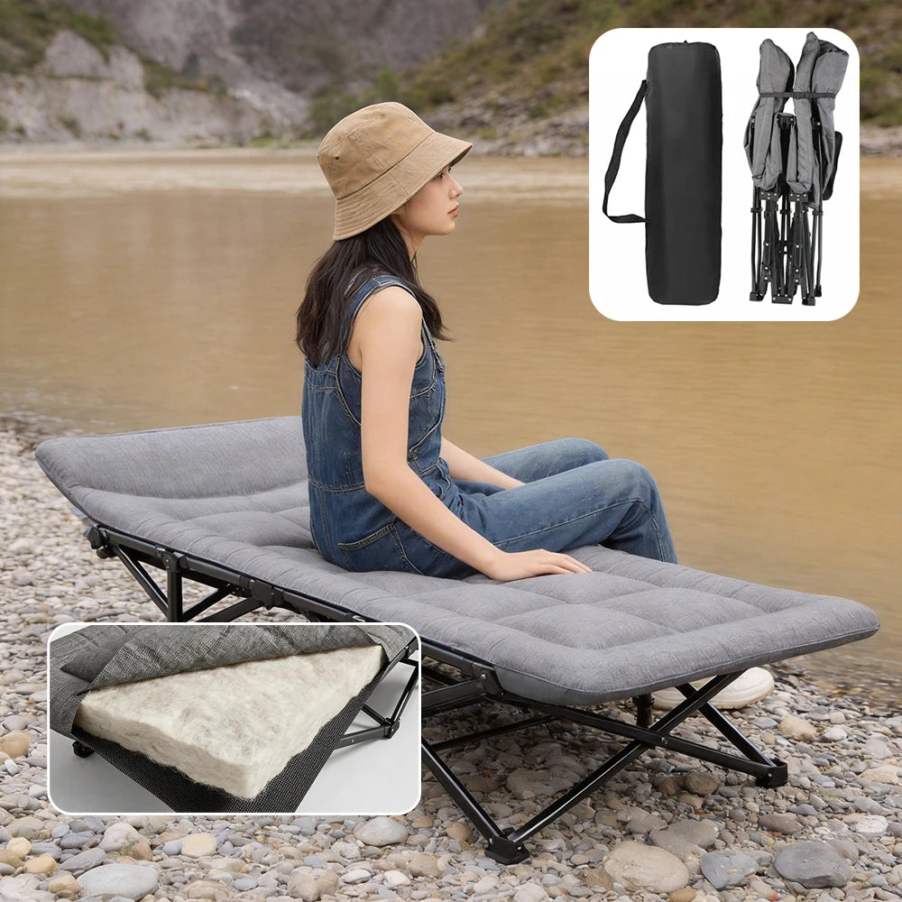 Marching Bed Outdoor Camping Bed Portable Folding Travel Single Person Hiking Sleeping Bed 7075 Aluminum Alloy for Office Home
