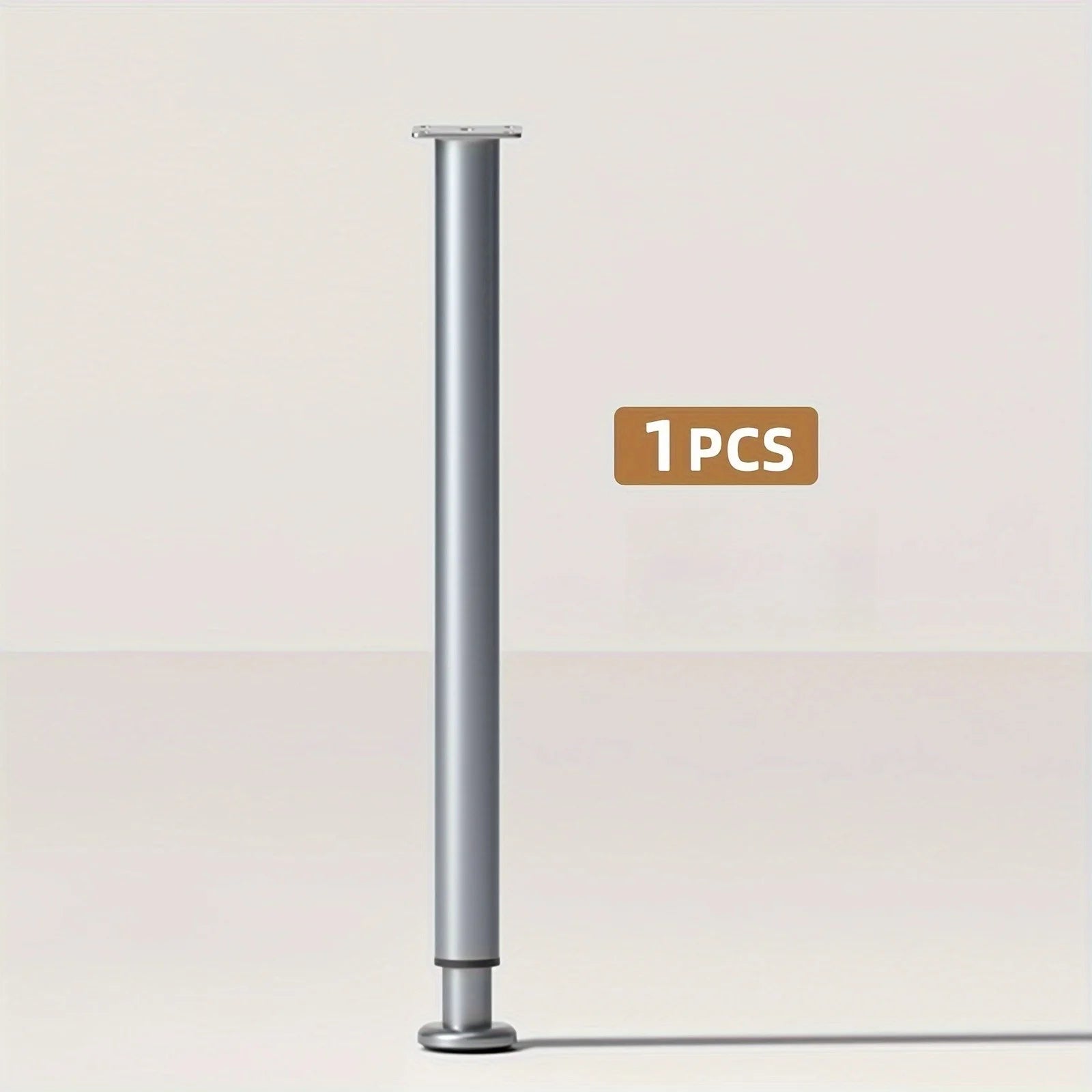 [Grey Metal Furniture Table Leg] 1pc Adjustable Metal Table Legs, 42-72cm, Cylindrical Furniture Legs for DIY Projects, Grey
