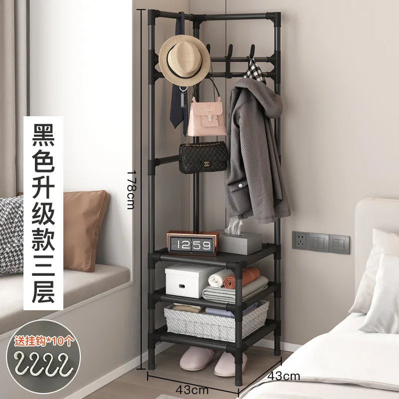 Wall corner clothes rack, multi-layer assembly clothes rack, bedroom corner clothes rack, floor mounted storage rack