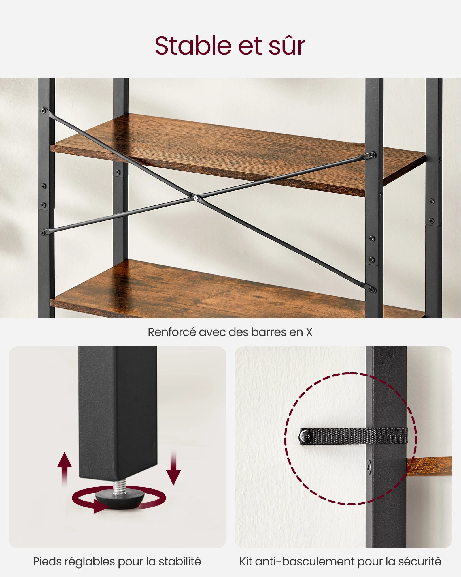 VASAGLE 6-Tier Bookshelf, Bookcase, Shelving Unit, for Office, Study, Living Room, Bedroom, 30 x 80 x 186 cm, Industrial