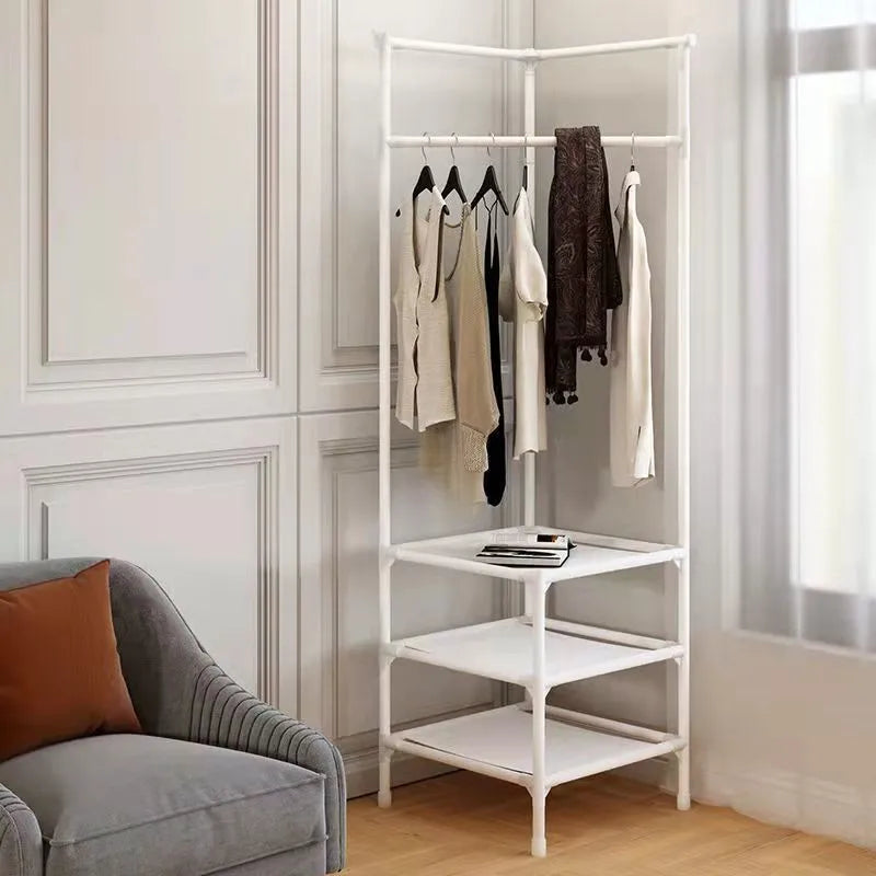 Wall corner clothes rack, multi-layer assembly clothes rack, bedroom corner clothes rack, floor mounted storage rack