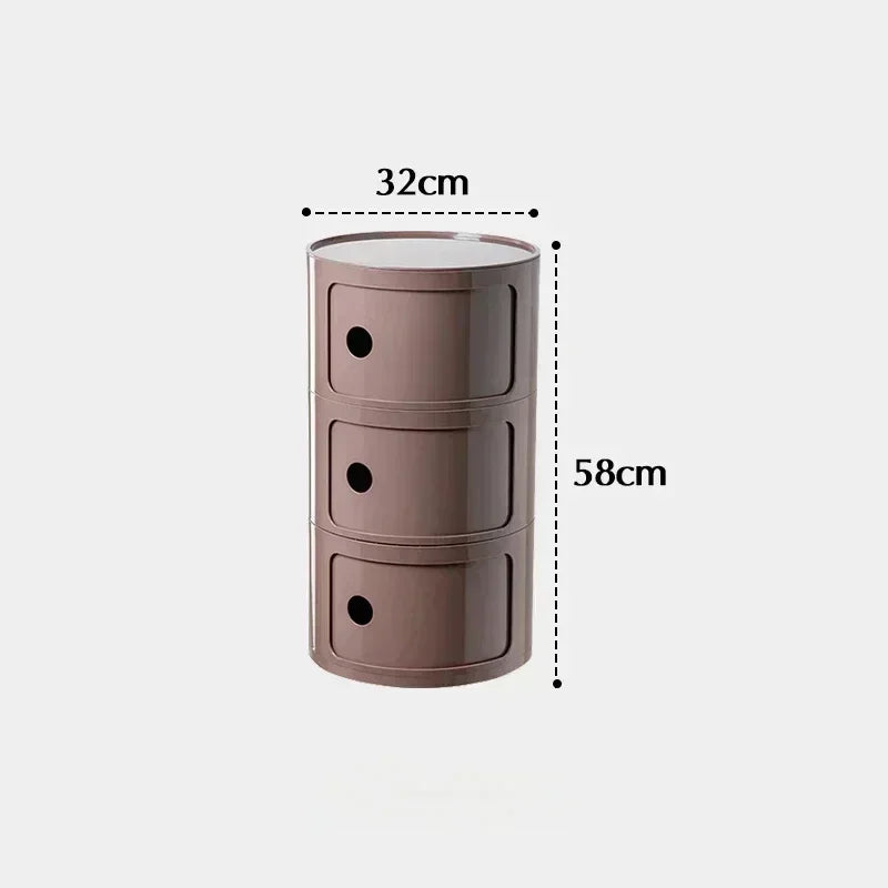 Living Room Sofa Side Bedside Cabinet Stand Round Storage Creative Night Tables Plastic Comodas Mueble Dormitorio Furniture