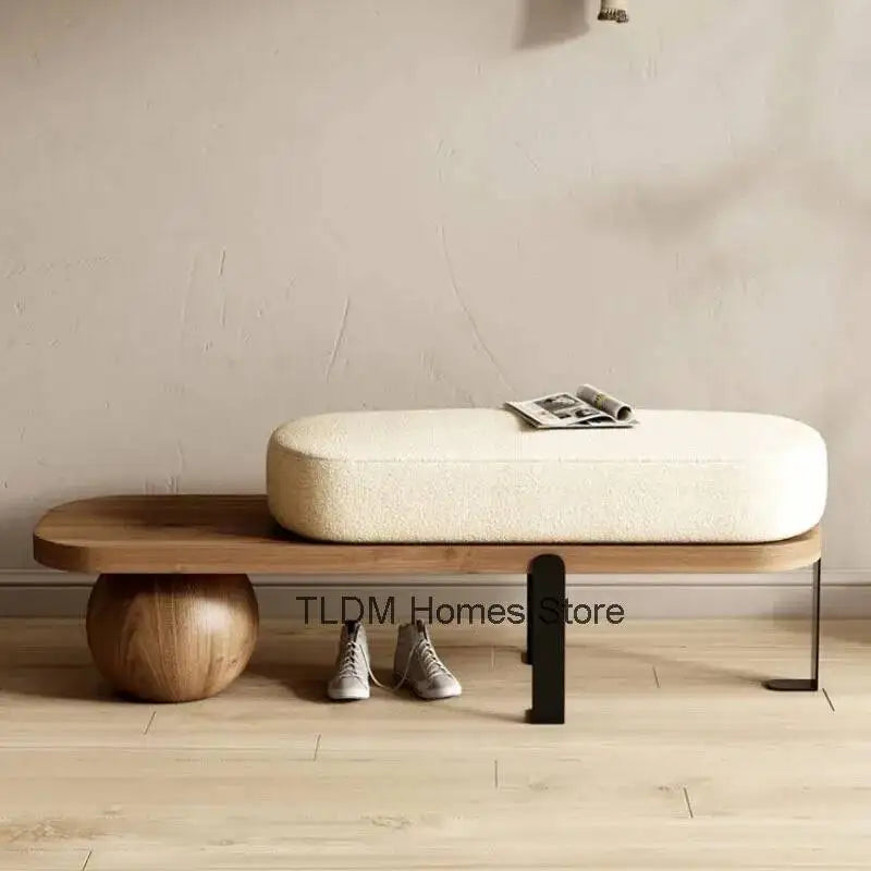 Room Entrance Home Shoe Creative Living Furniture Ottomans Door Solid Change Stool Wood Modern Bench Bedroom Bedside Pouf Stools