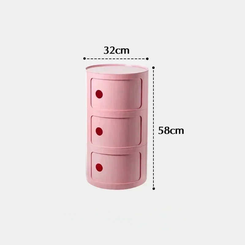 Living Room Sofa Side Bedside Cabinet Stand Round Storage Creative Night Tables Plastic Comodas Mueble Dormitorio Furniture