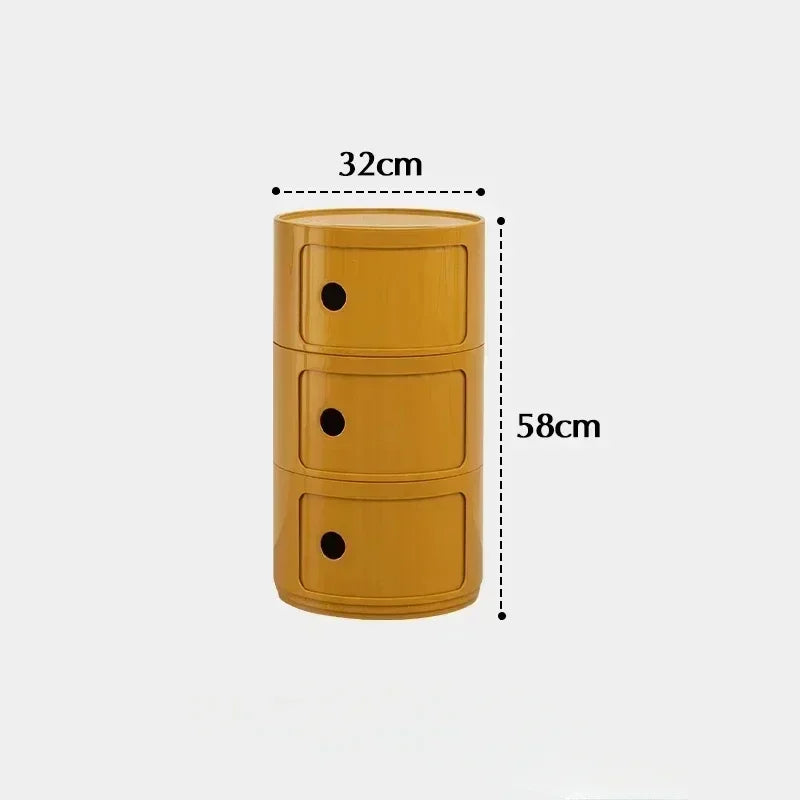 Living Room Sofa Side Bedside Cabinet Stand Round Storage Creative Night Tables Plastic Comodas Mueble Dormitorio Furniture