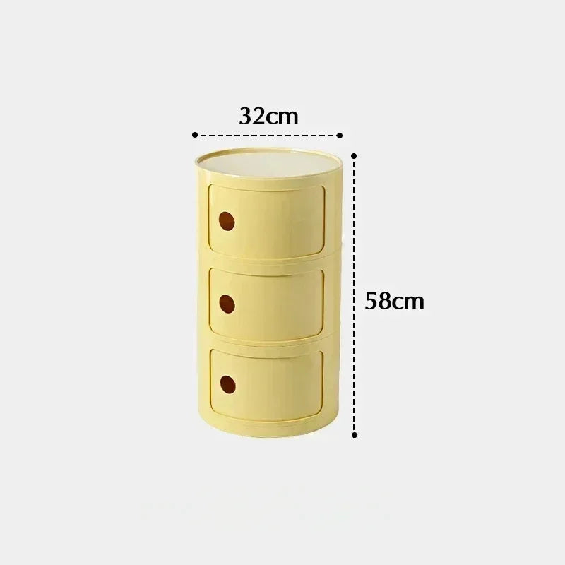 Living Room Sofa Side Bedside Cabinet Stand Round Storage Creative Night Tables Plastic Comodas Mueble Dormitorio Furniture