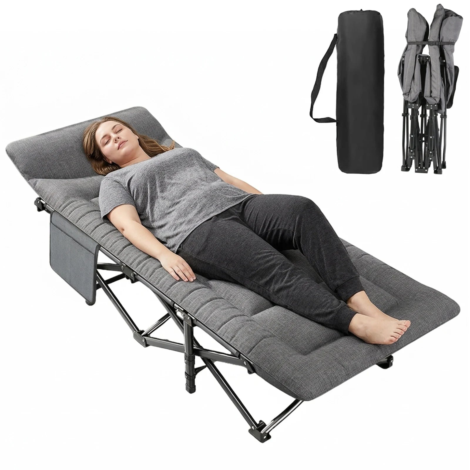 Marching Bed Outdoor Camping Bed Portable Folding Travel Single Person Hiking Sleeping Bed 7075 Aluminum Alloy for Office Home