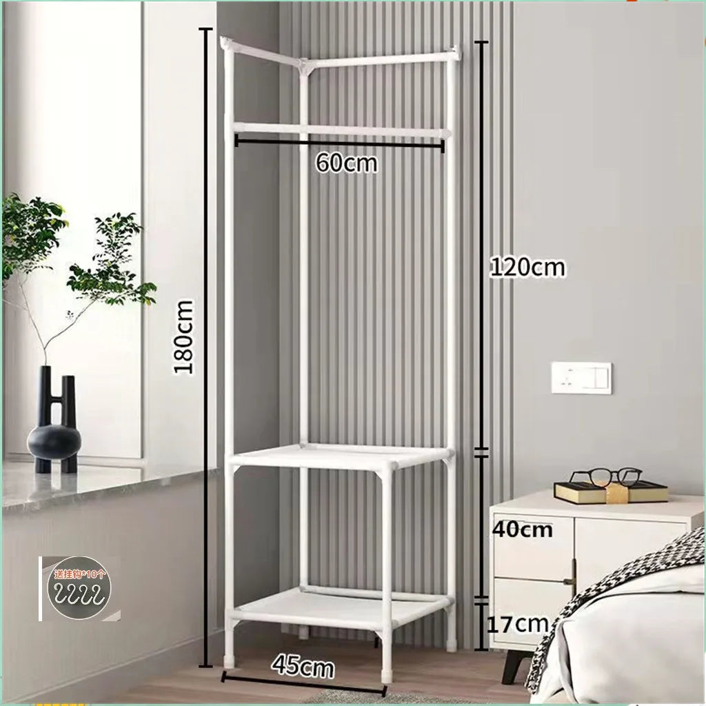 Wall corner clothes rack, multi-layer assembly clothes rack, bedroom corner clothes rack, floor mounted storage rack